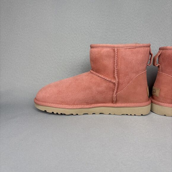 New Womens UGG Australia Boots Sz 8 Classic Mini Pinkish Red (Clay Pot) Booties - Picture 11 of 15